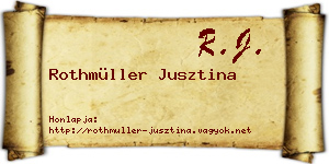 Rothmüller Jusztina névjegykártya